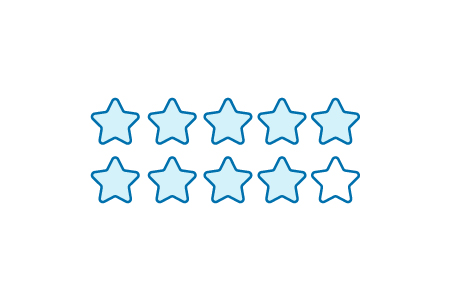 nine out of ten stars icon