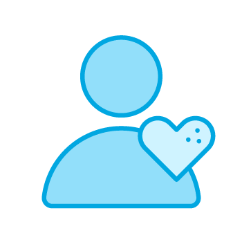 person with heart icon