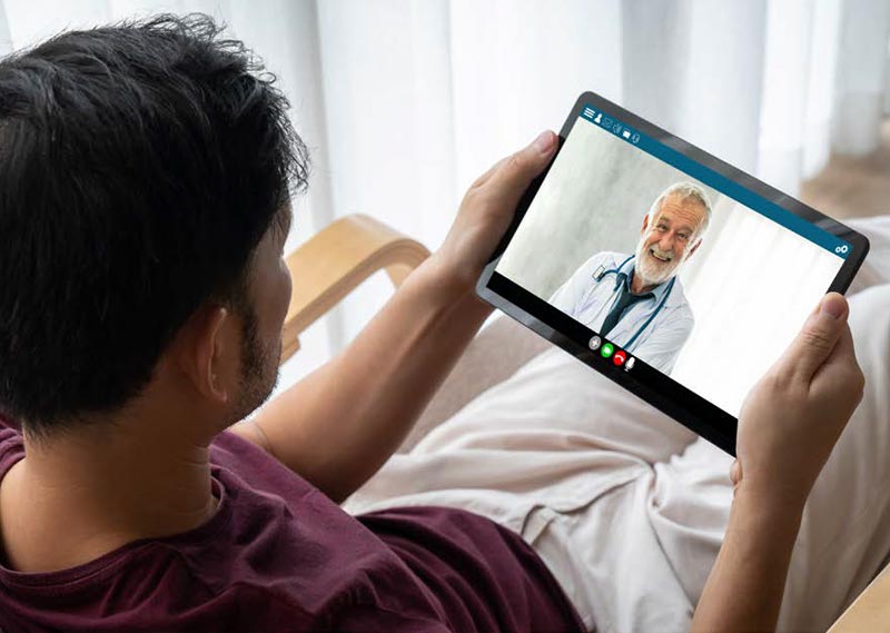 person having a telehealth appointment