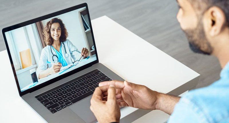 man having a telehealth appointment