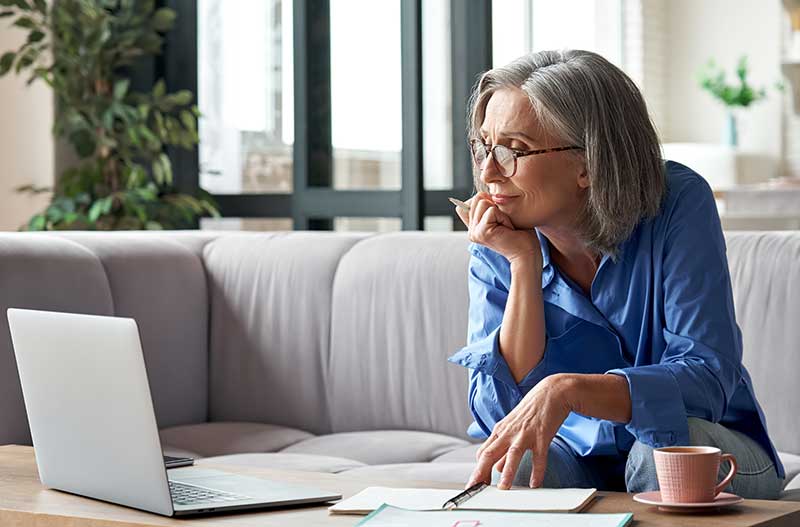 woman working on laptop