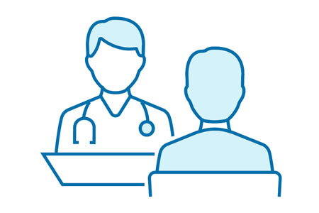 doctor and patient icon