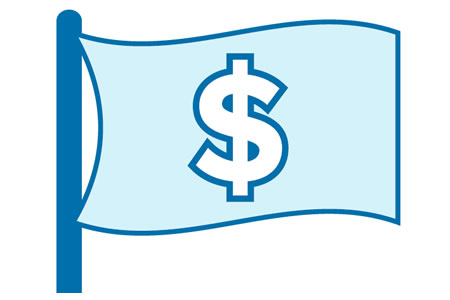 flag dollar sign icon