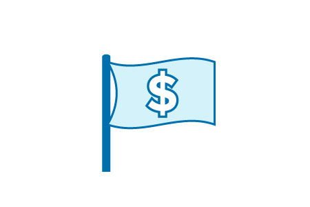 flag dollar sign icon