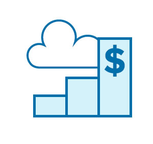 money cloud graph icon