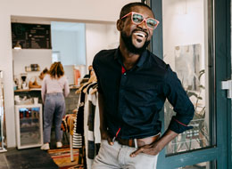 smiling black business owner