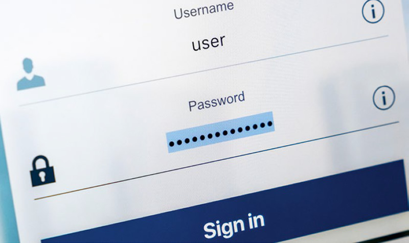 a login screen asking for user name and password