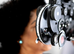 woman having an eye exam