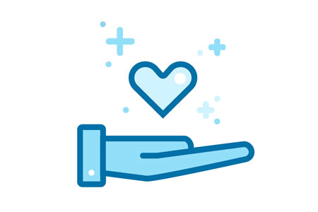 hand cradling heart icon