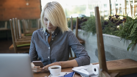 woman using cell phone