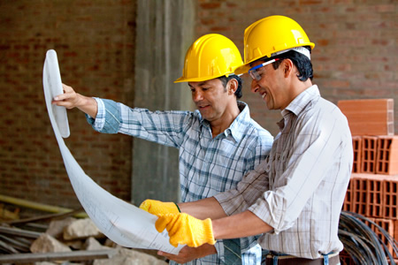 workers wearing hard hats