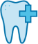medical cross on tooth icon