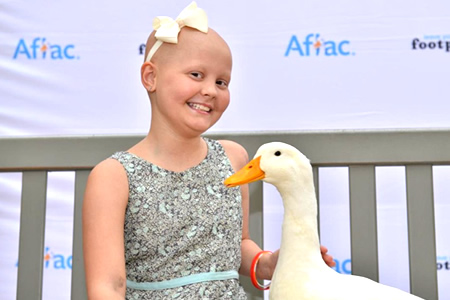 Esme with Aflac duck