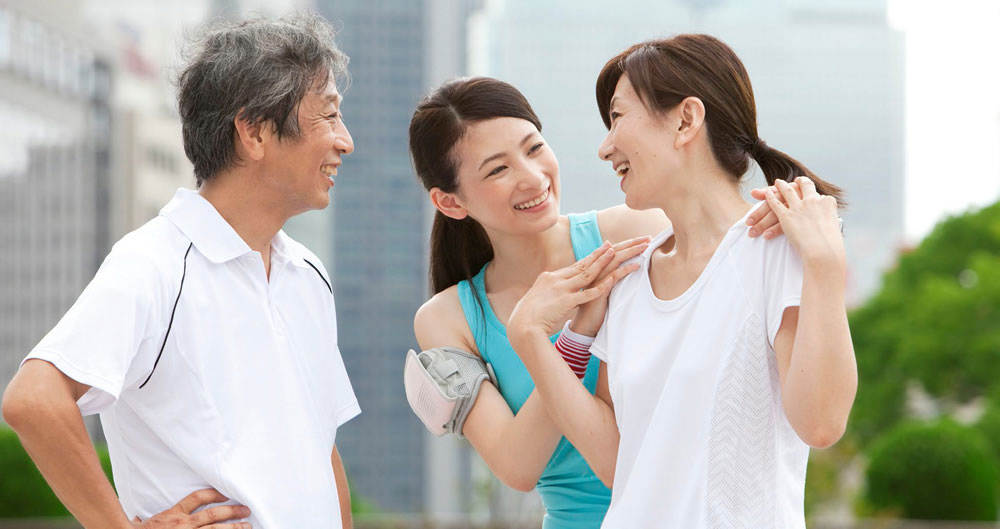 people taking a break from exercising