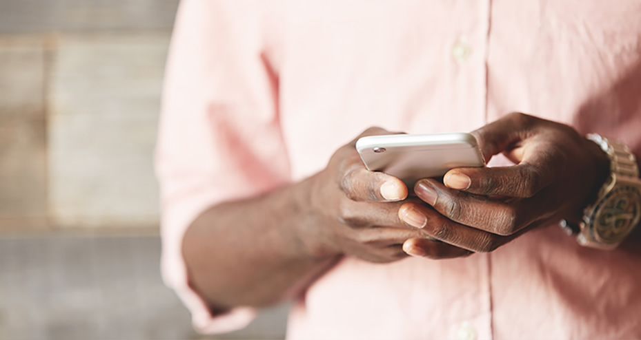 Person using a cellular telephone