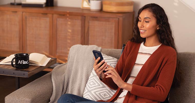 woman looking at cellphone