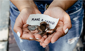 Donate to charity to help people in need